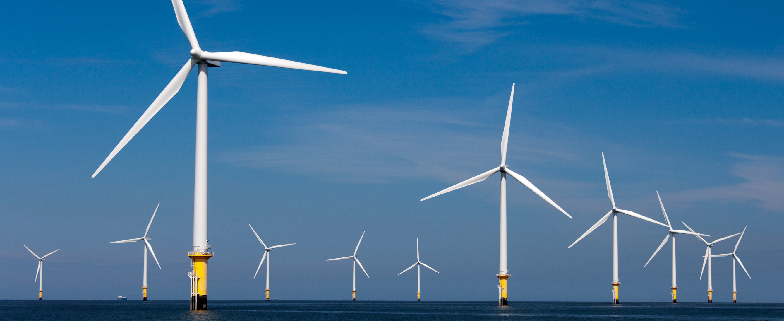 Siemens Wind Power - Web App Hintergrundbild Motiv Offshore Bild eines Offshore-Winparks